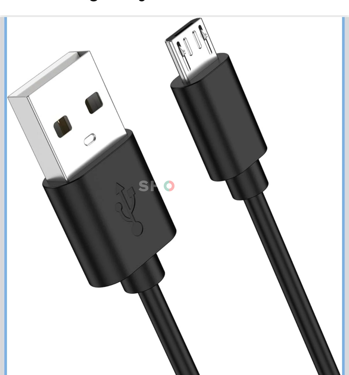 Black USB to Micro USB Charging Cable