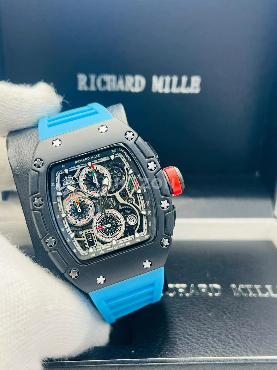 Richard Mille Men's Sport Watch with Blue Strap