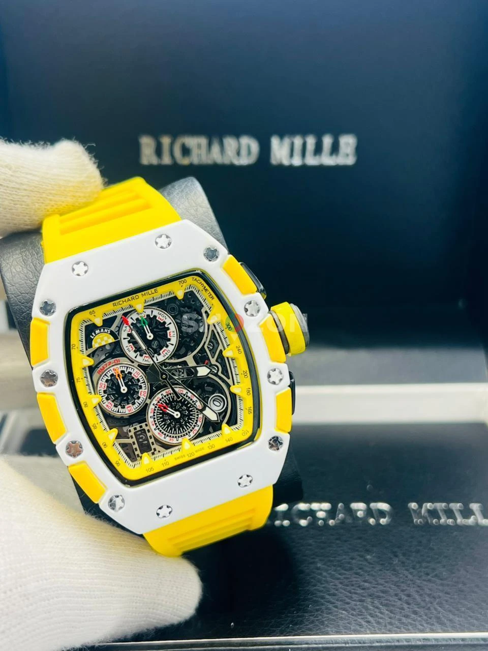 Richard Mille Yellow and White Men's Sport Watch