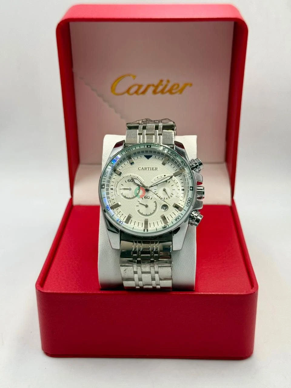 Cartier Men's Silver Chronograph Watch