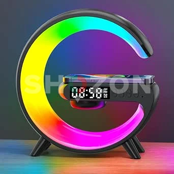 RGB Digital Alarm Clock with Wireless Charging