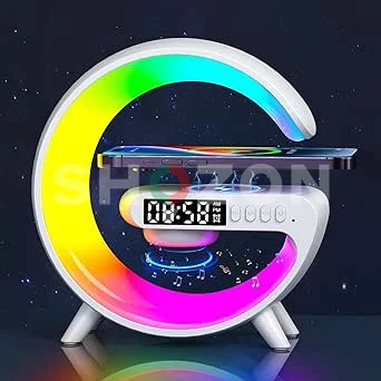 Multi Color LED Digital Alarm Clock with Wireless Charging