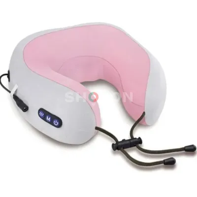 Electric Neck Massager Travel Pillow Pink