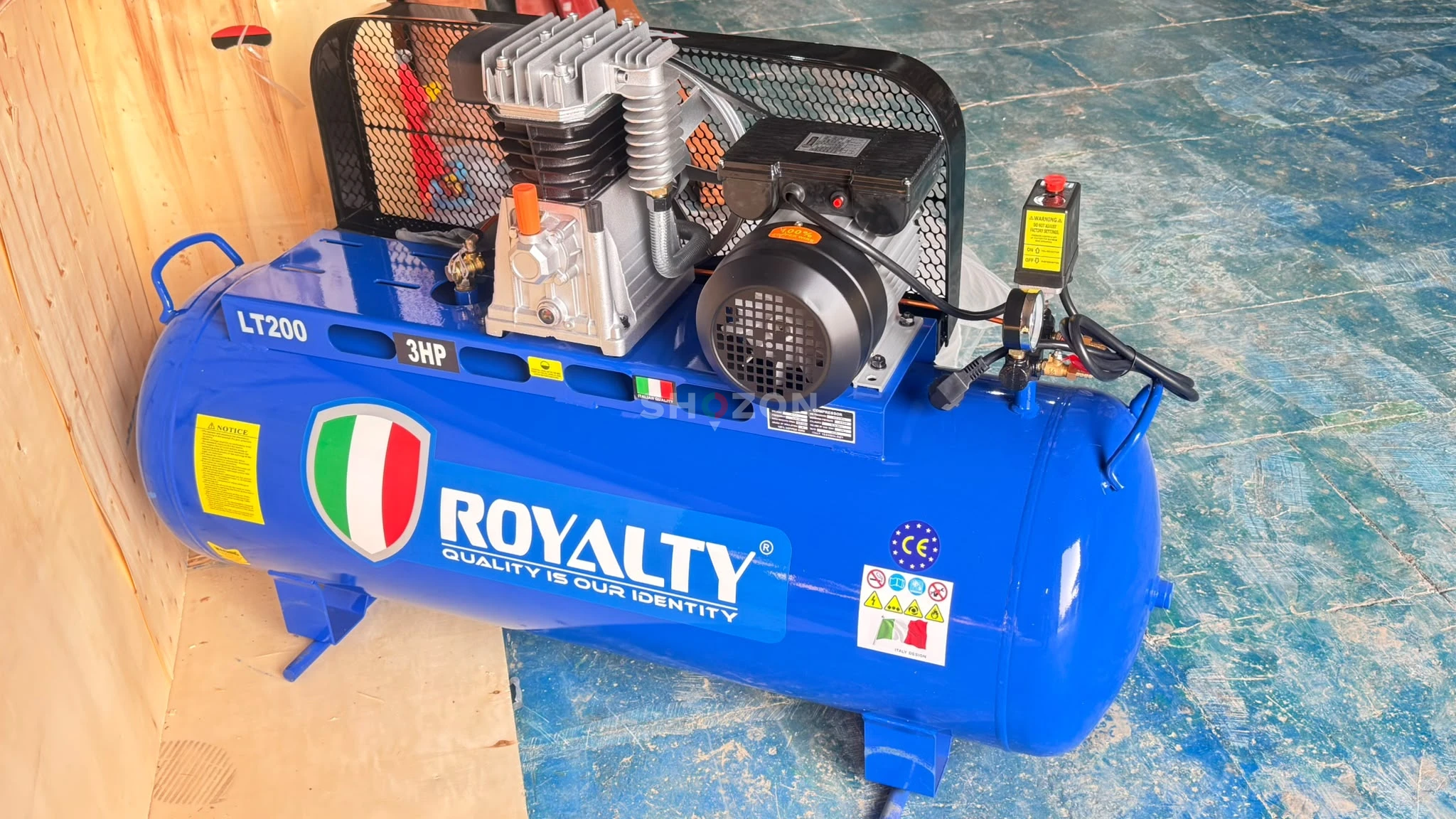 Royalty LT200 3HP Air Compressor Blue