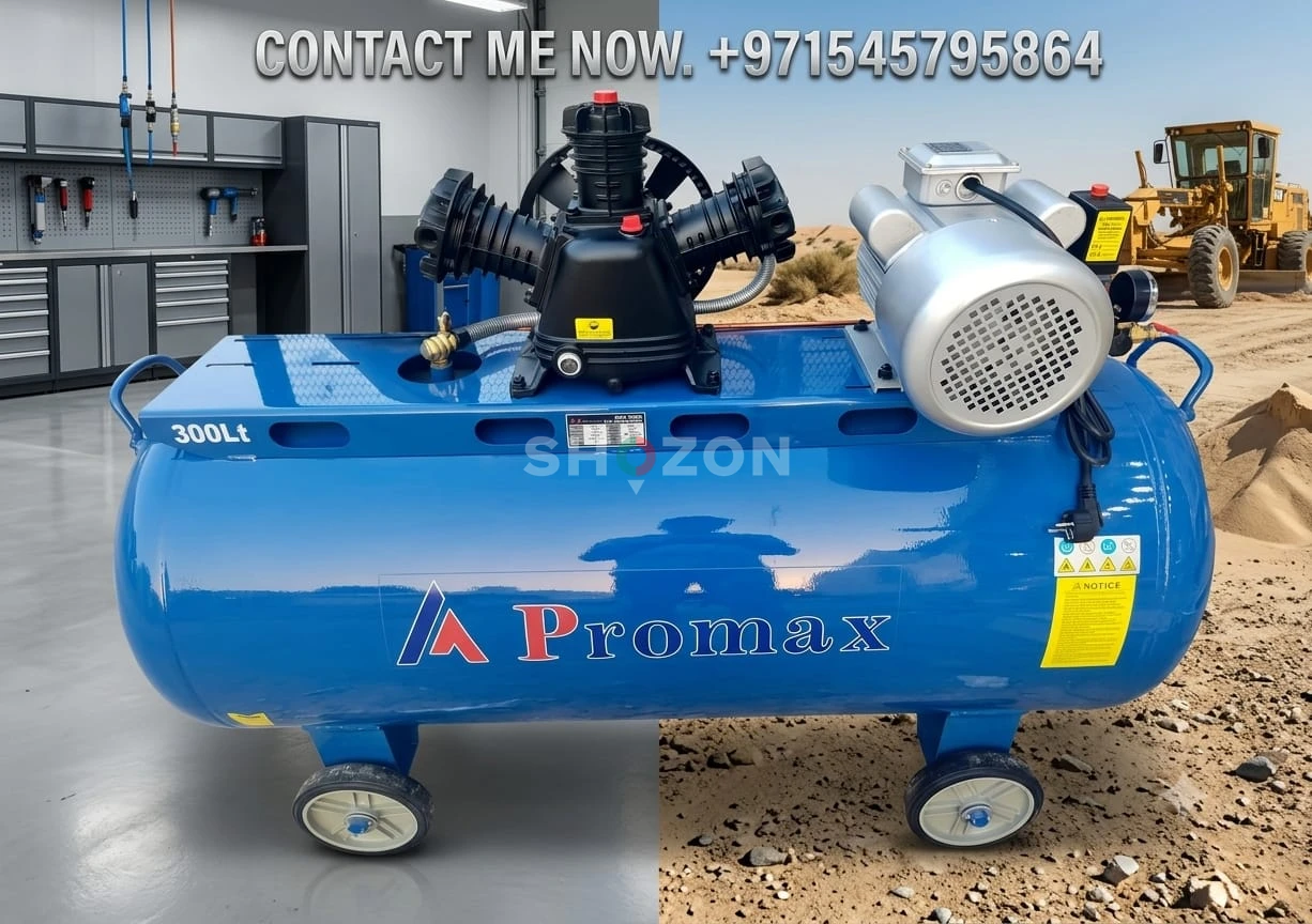 Promax 300Lt Air Compressor Blue