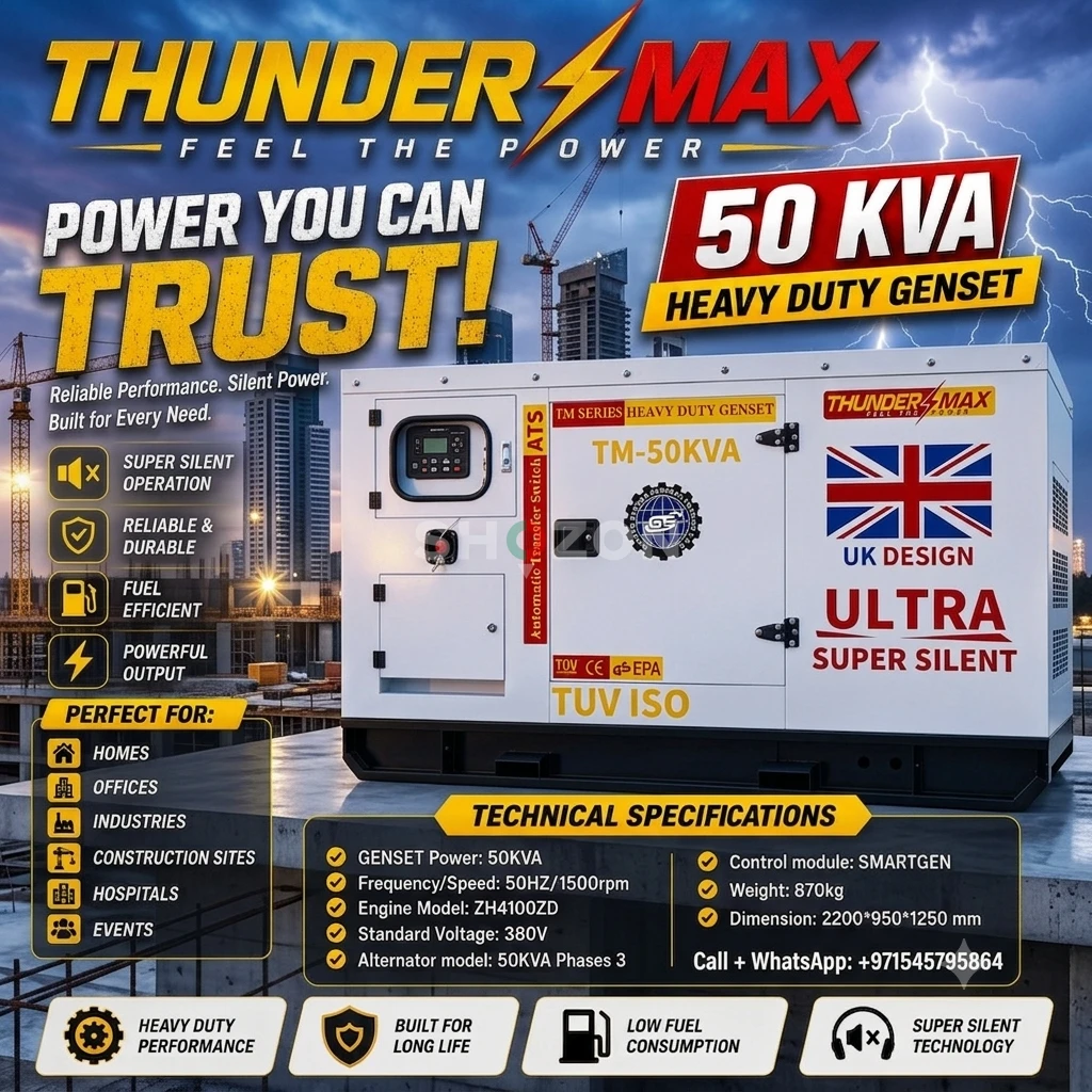 Thundermax TM-50KVA Heavy Duty Silent Generator