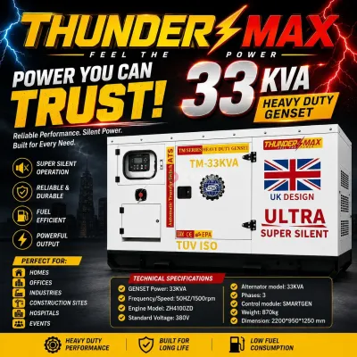 Thunder Max TM-33KVA Heavy Duty Silent Generator