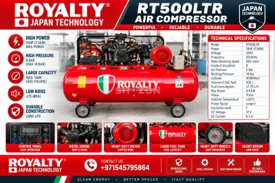 Royalty RT500LTR Air Compressor 10HP 500L