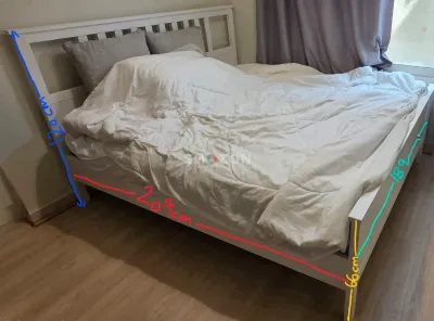 Large & Strong White Bed Frame for Sale