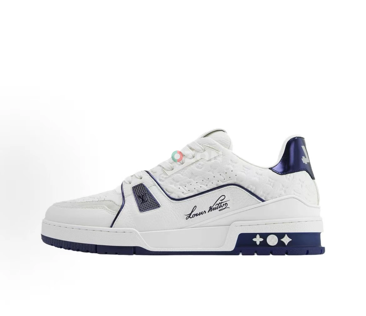 Louis Vuitton LV Trainer White and Blue Sneakers