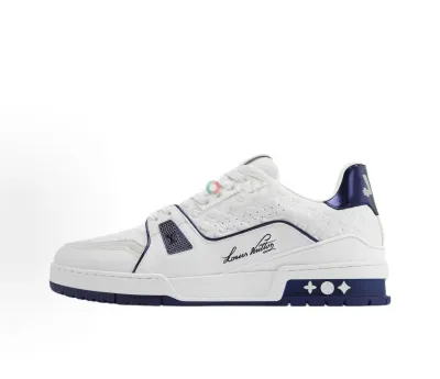 Louis Vuitton LV Trainer White and Blue Sneakers