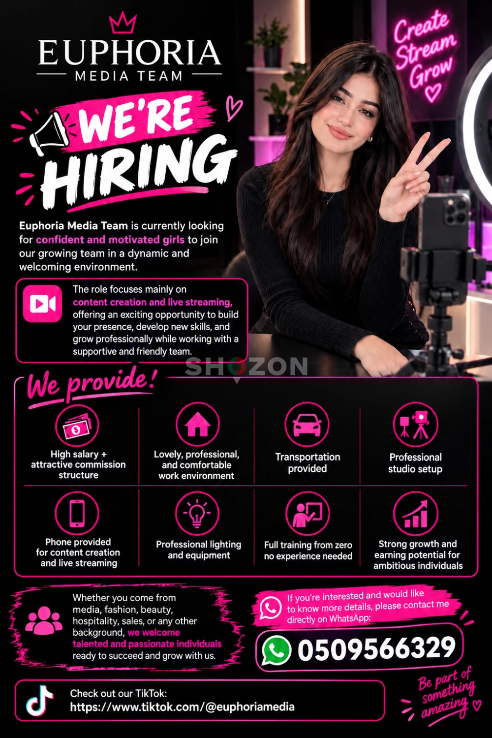 Tiktok social media Female hostess