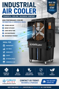 200L Water Tank, 1300W Portable Evaporative Air Cooler 
