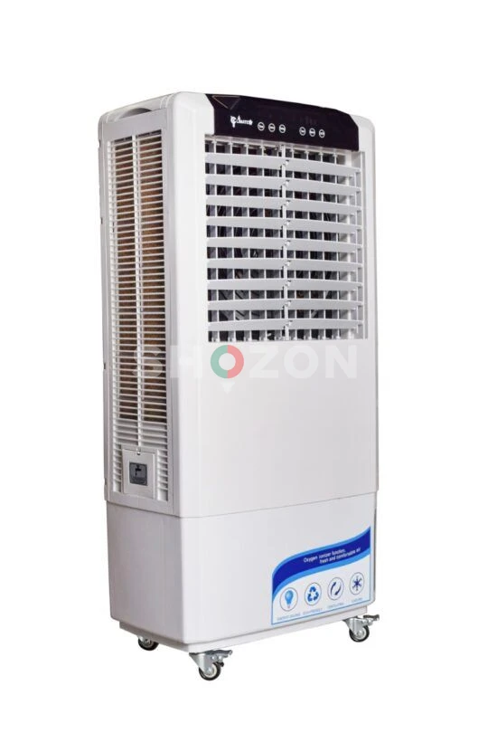Slim evaporative outdoor air cooler