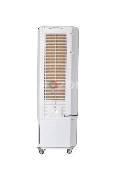 Slim evaporative outdoor air cooler