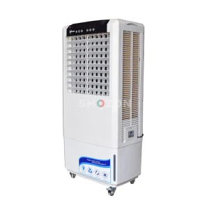Slim evaporative outdoor air cooler