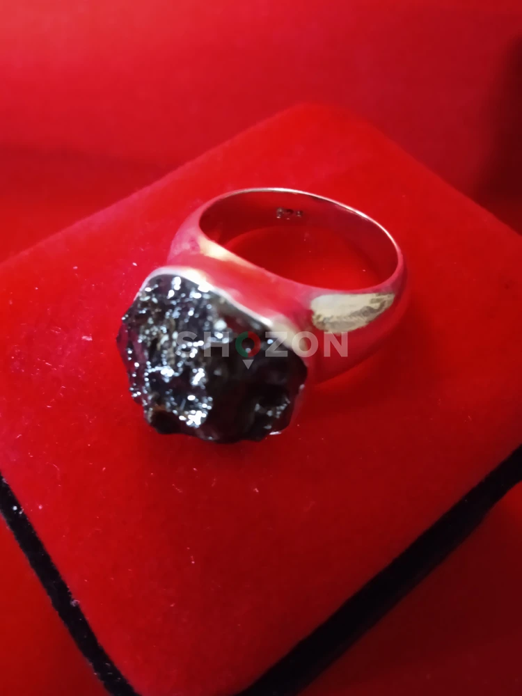 meteorite silver ring 