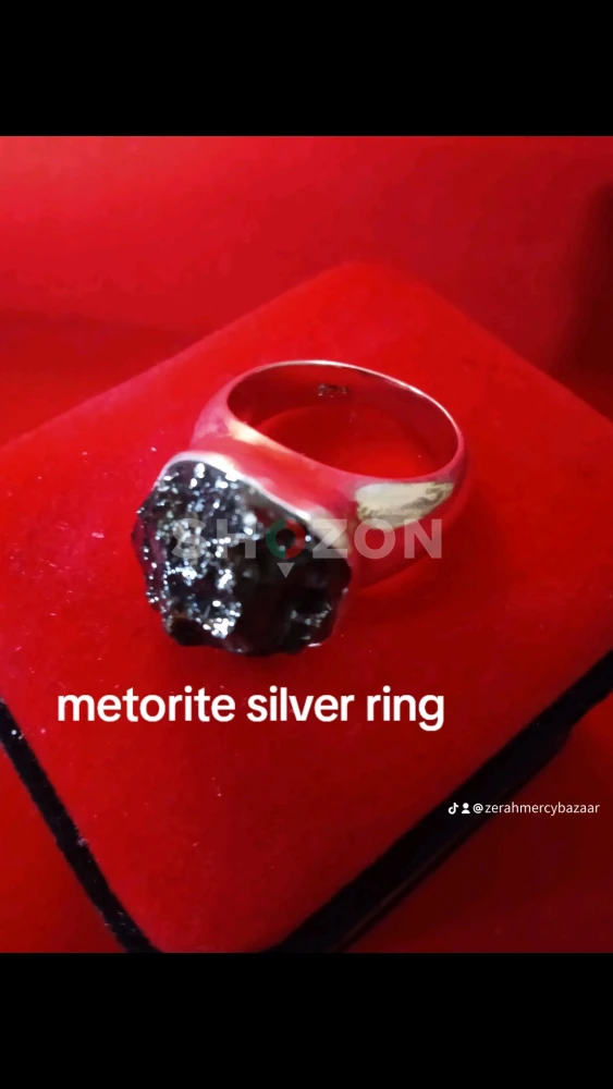 meteorite silver ring 