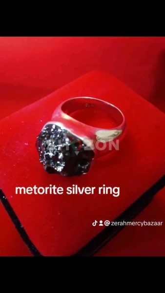 meteorite silver ring 