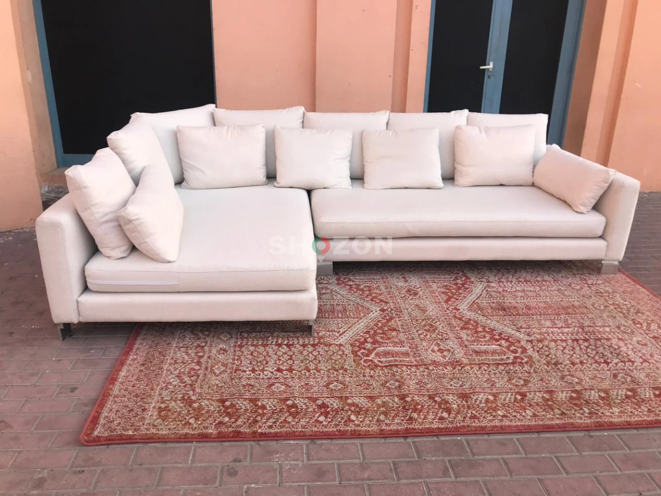 HiGH Quality Nicoltten Made in Italian L Shape Sofa beige 