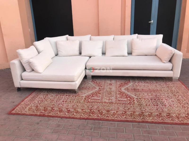 HiGH Quality Nicoltten Made in Italian L Shape Sofa beige 