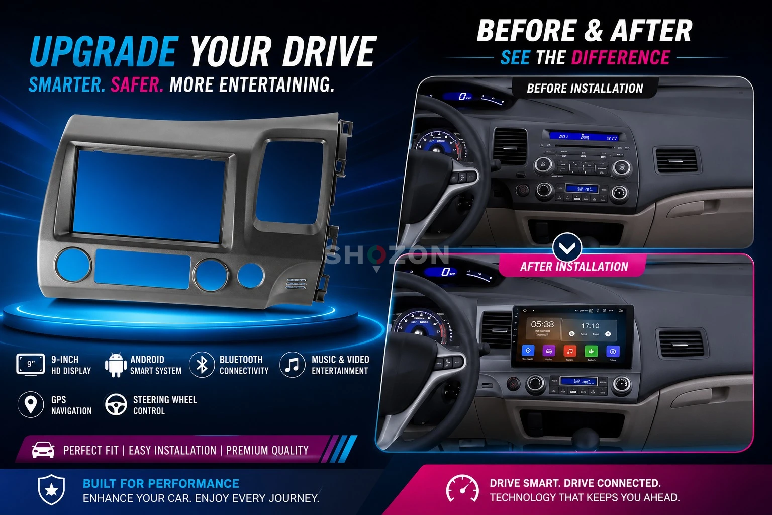 Upgrade Your Drive - 9-Inch Android Car Audio System